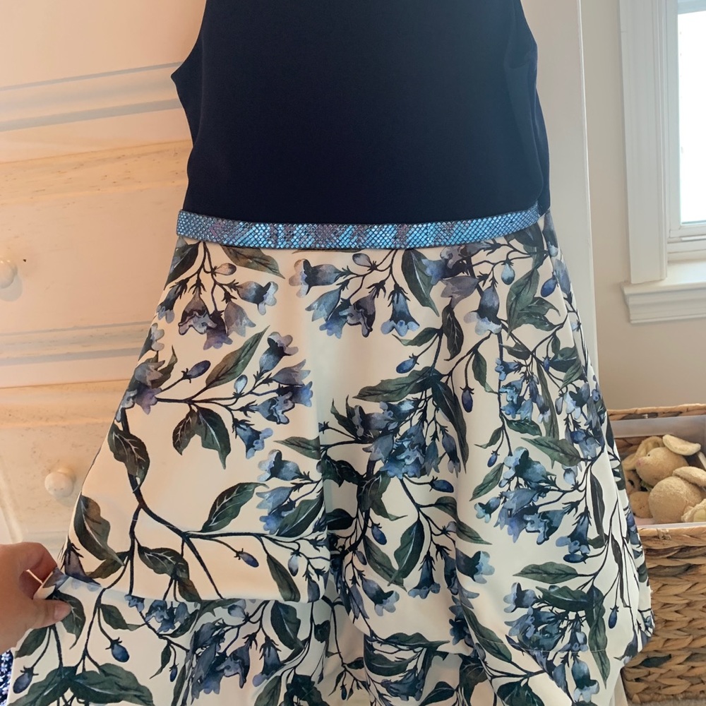 Blue tank floral dress kids XL